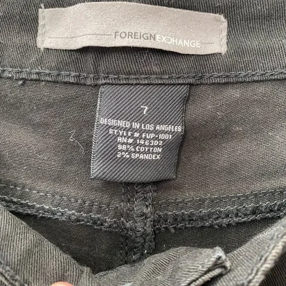 Foreign Exchange Black Distressed Denim Jeans in Womens size 7 - Picture 3 of 4